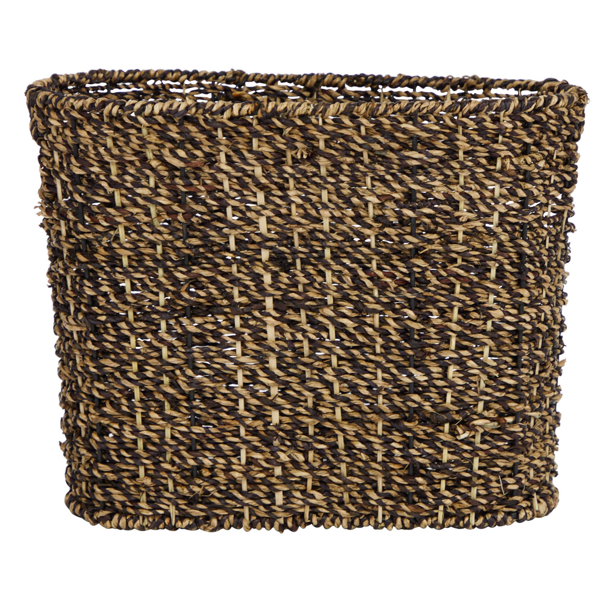 15" Brown Seagrass Natural Magazine Rack